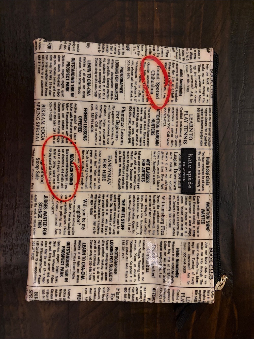 Kate Spade Newspaper Print Pouch
